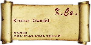 Kreisz Csanád névjegykártya